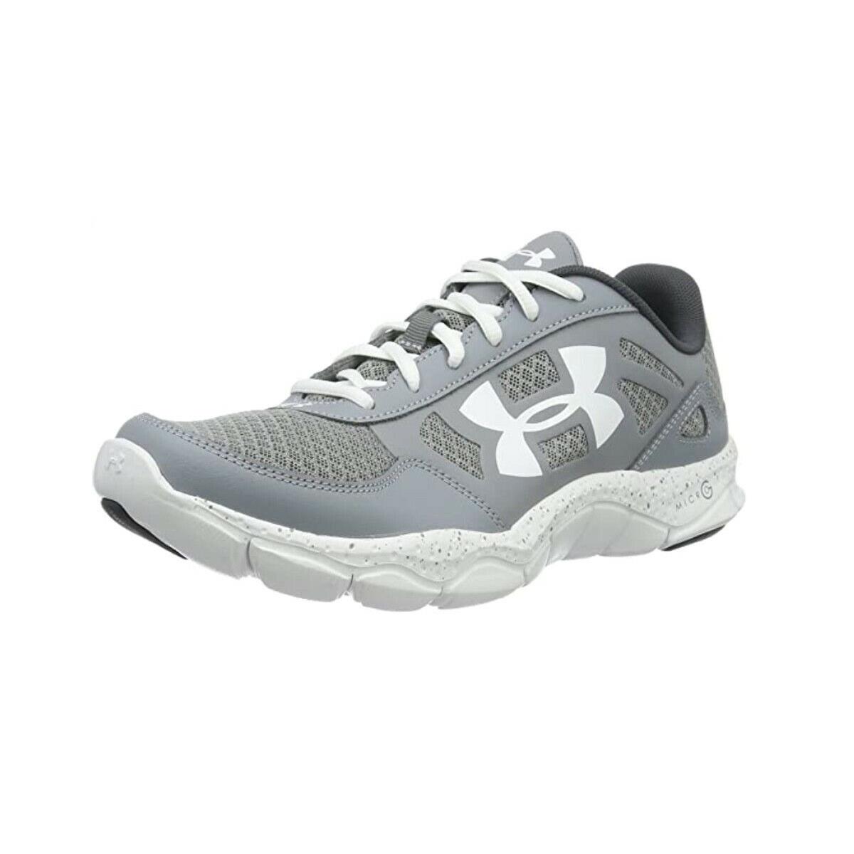 Under Armour Men`s Micro G Engage Big Logo 2 Shoe Size US 13 M Steel / White