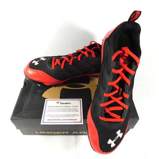 Maryland Terrapins Team Issued Under Armour Spine Metal Blk/red Size 9.5 Cleats