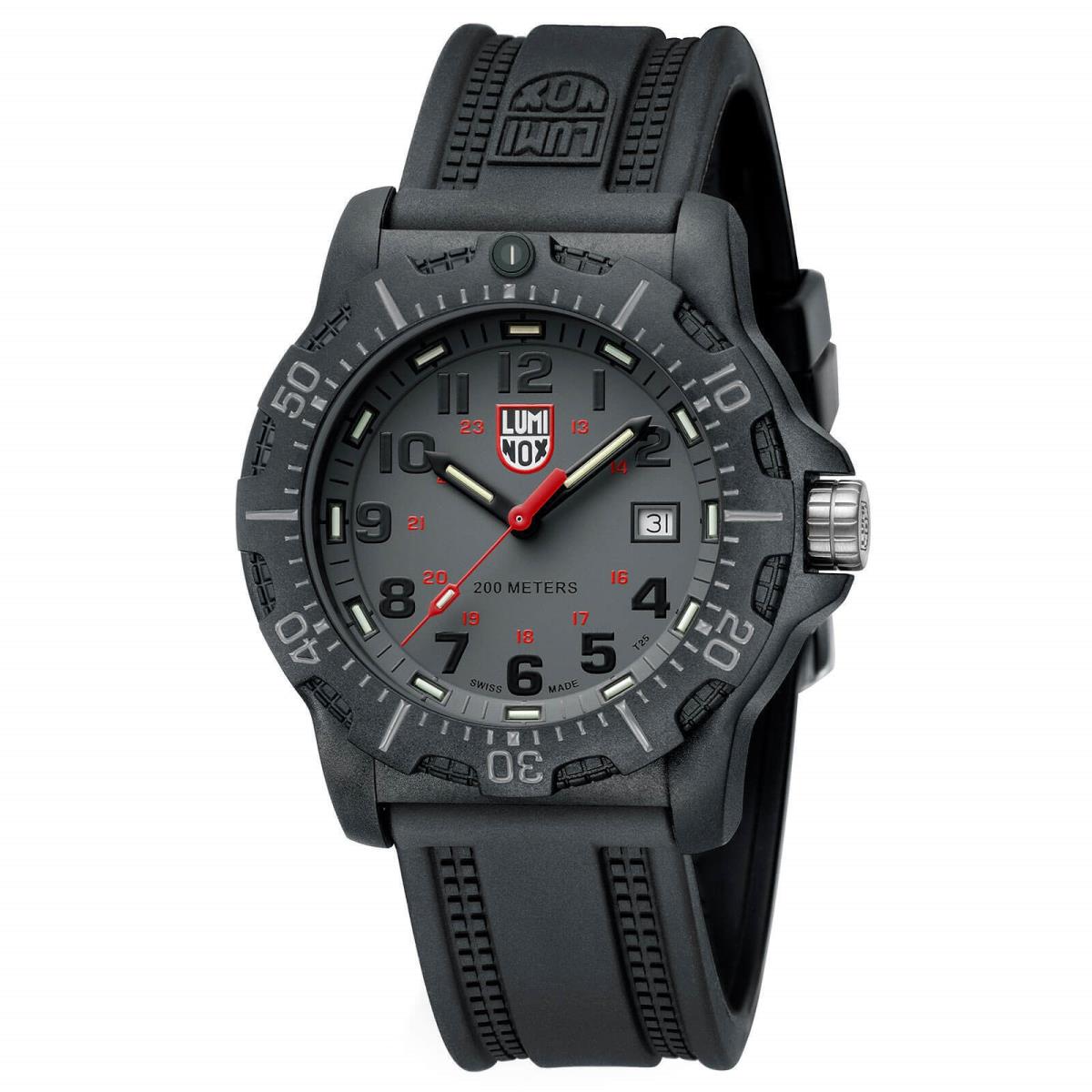 Luminox Men`s Watch Blackops Quartz Rotating Bezel Grey Dial Rubber Strap 8882