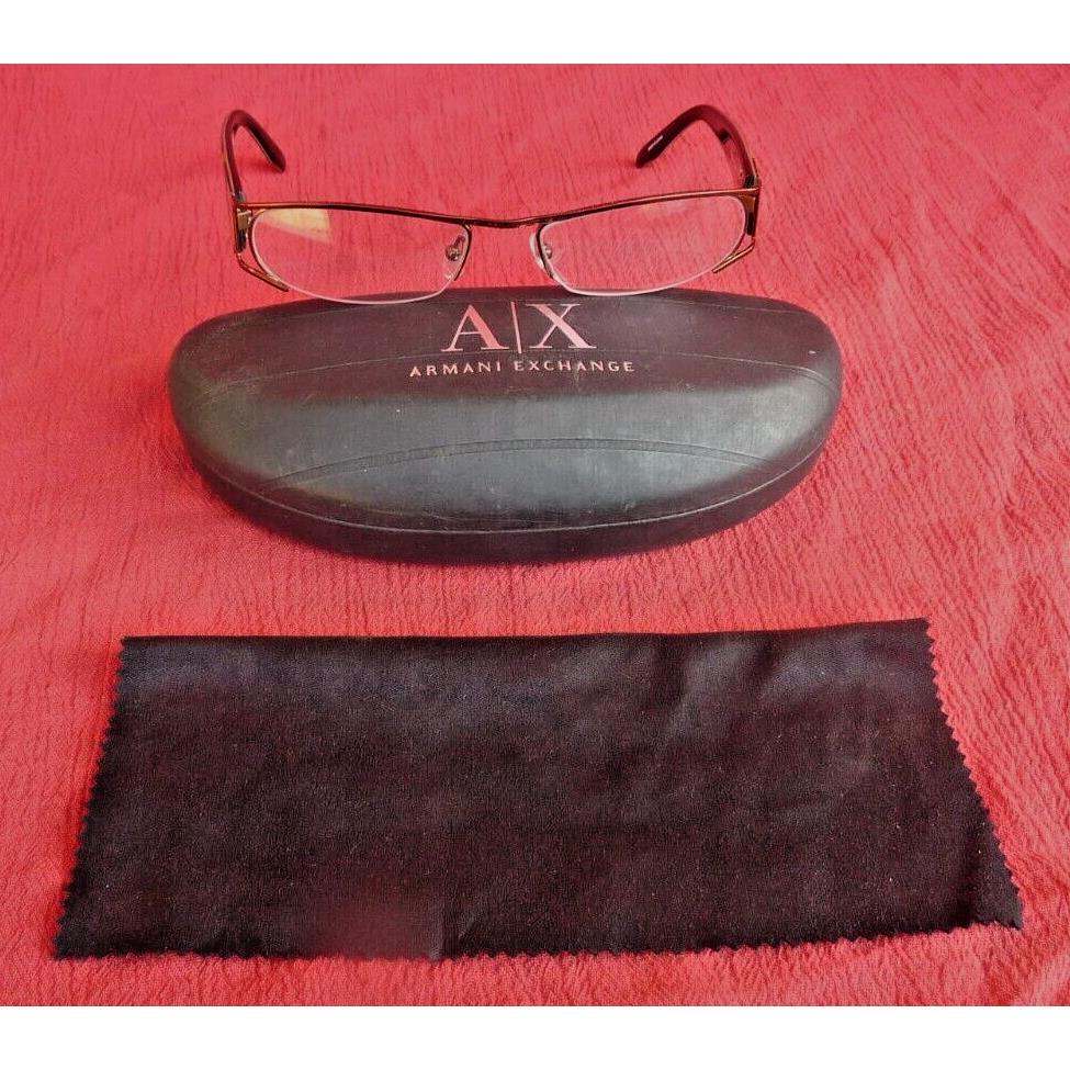 Armani Exchange AX119 W44 Bright Copper Half Frame Tortice Temples Eyeglasses