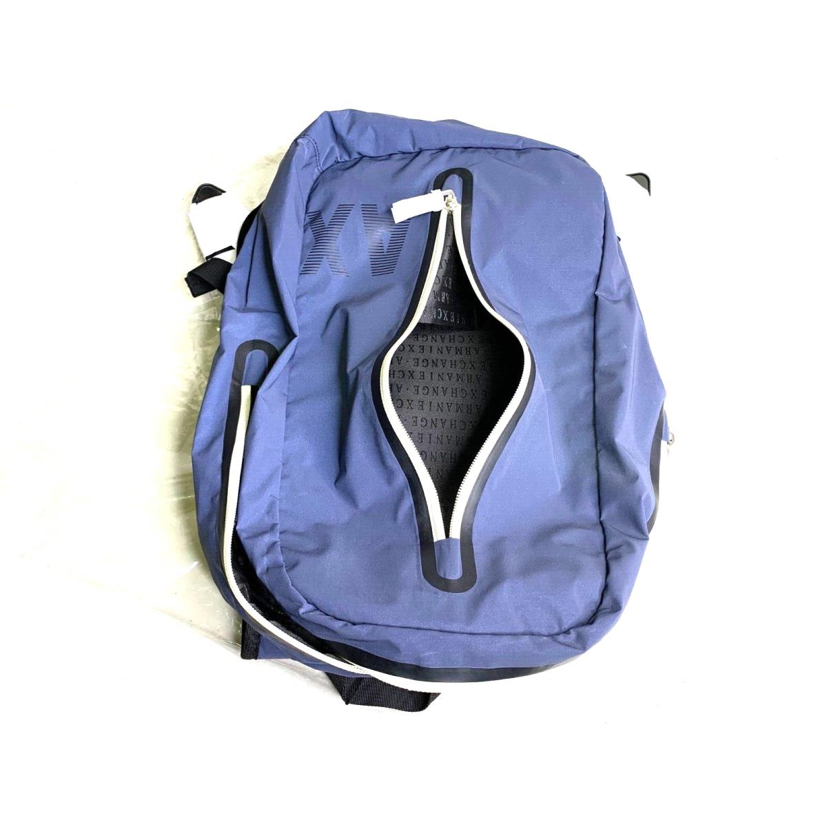 Armani Exchange Blue Slate Reflective Backpack Men Back Pack Retail 4