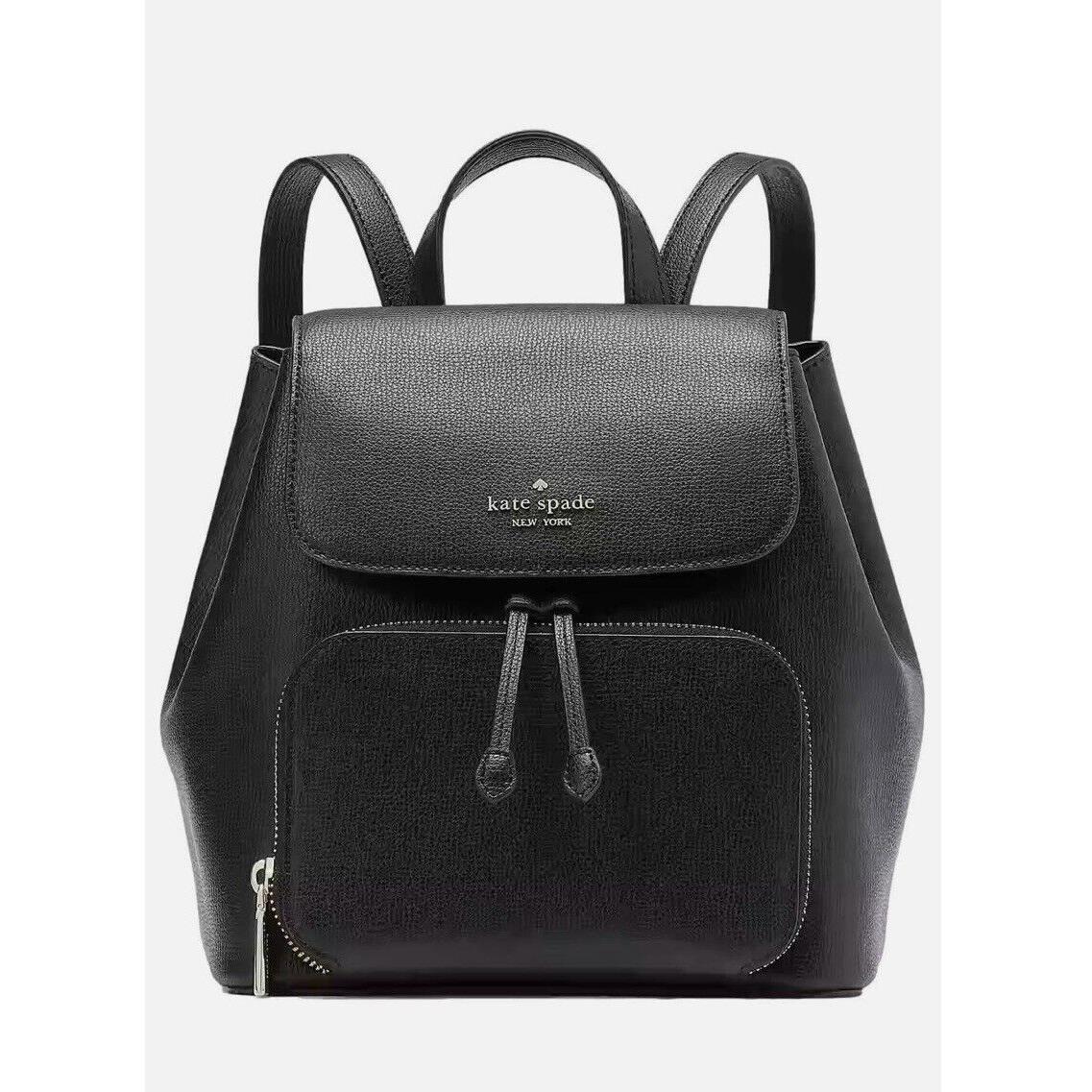 Kate Spade New York Kristi Medium Flap Backpack Leather Black