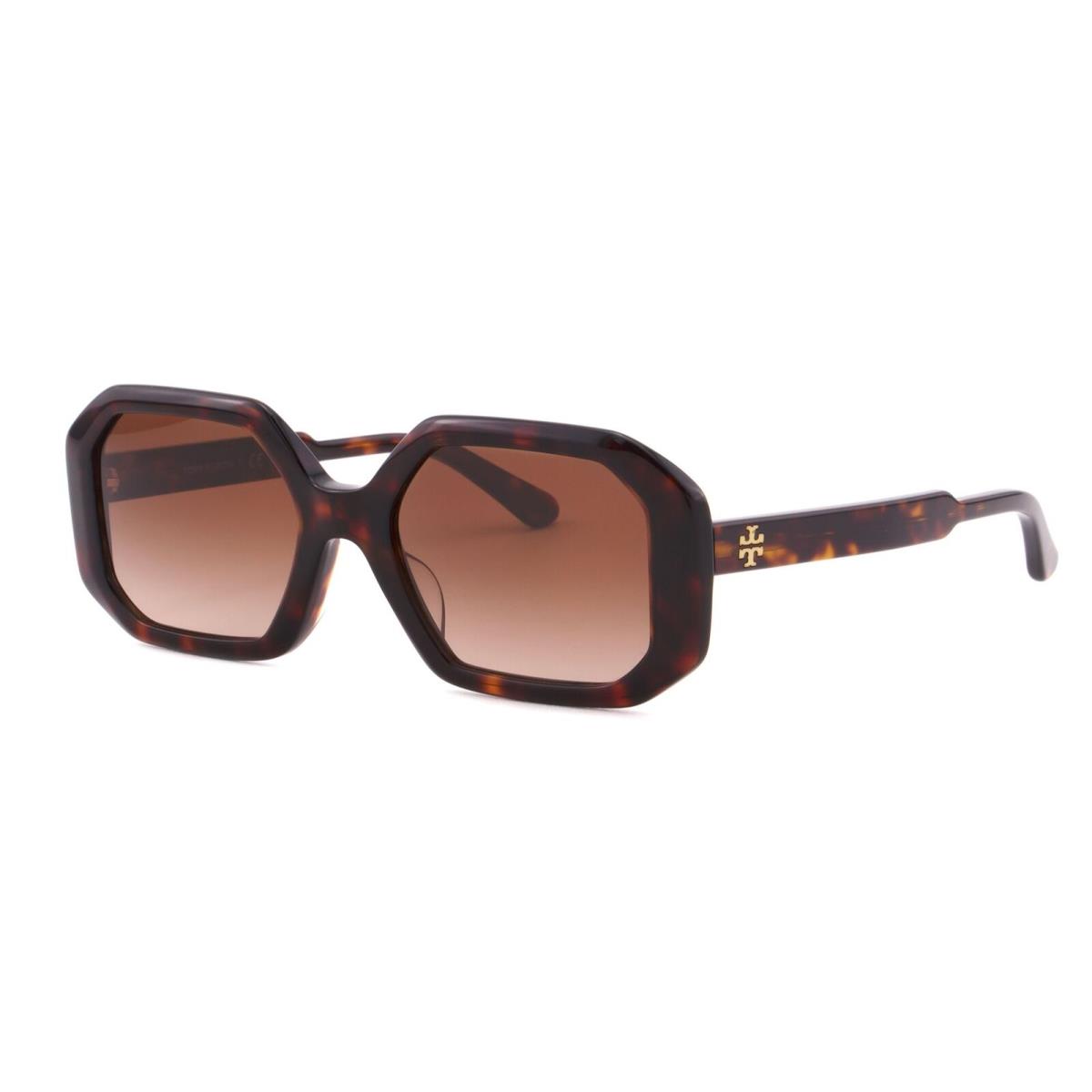 Tory Burch Women`s Geometric Square Sunglasses - TY7160UM Dark Tortoise/Brown (183613)
