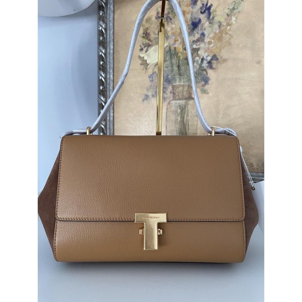 Tory Burch Tiramisu Brown Juliette Suede/leather Satchel Shoulder Bag