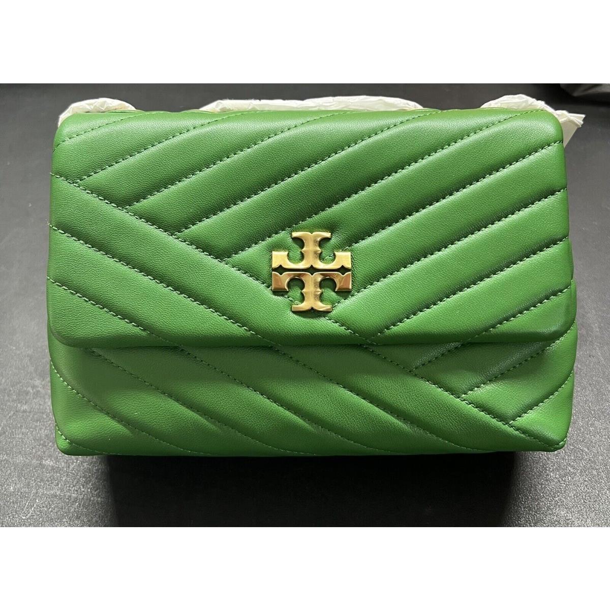 Tory Burch Kira Chevron Small Convertible Shoulder Bag Basil 90452 - Exterior: Green