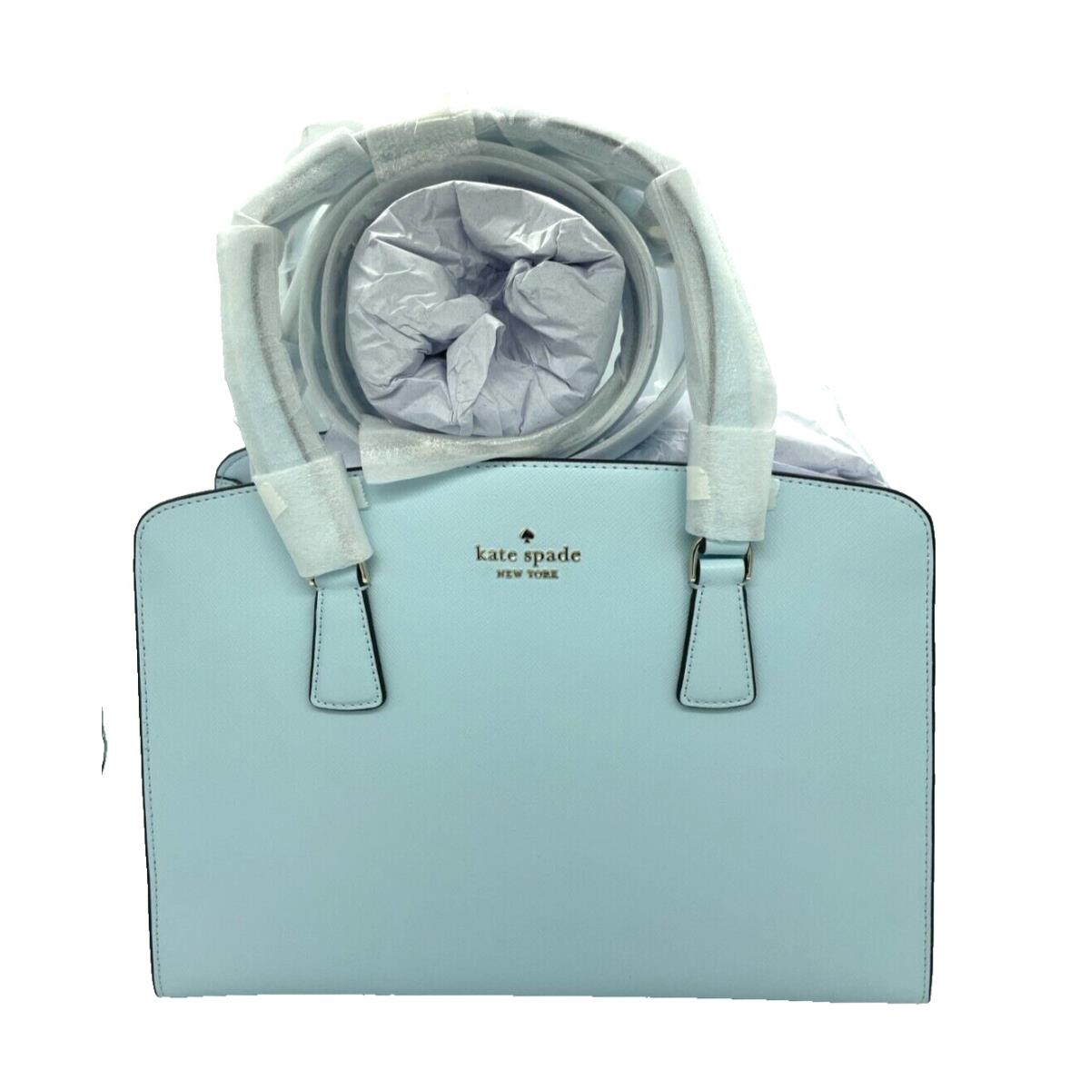 Kate Spade Perry Medium Leather Satchel Top Handle Crossbody Crisp Sky Blue
