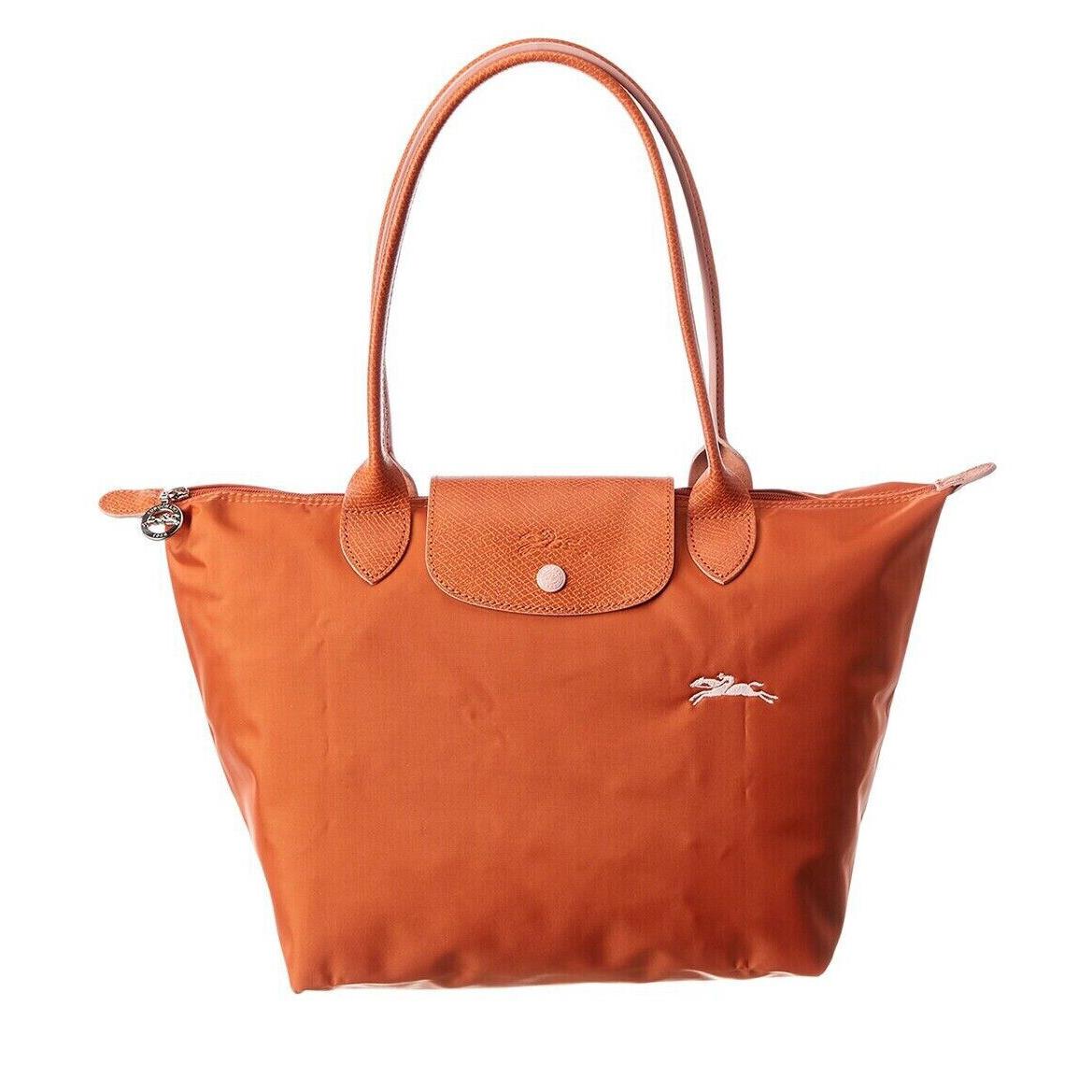 Longchamp Le Pliage Club Medium Small Nylon Shoulder Tote Rust Orange Authnt