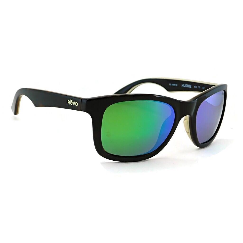 Revo Huddie Sunglasses Tortoise / Ivory / Black - Polar Green Water Lens