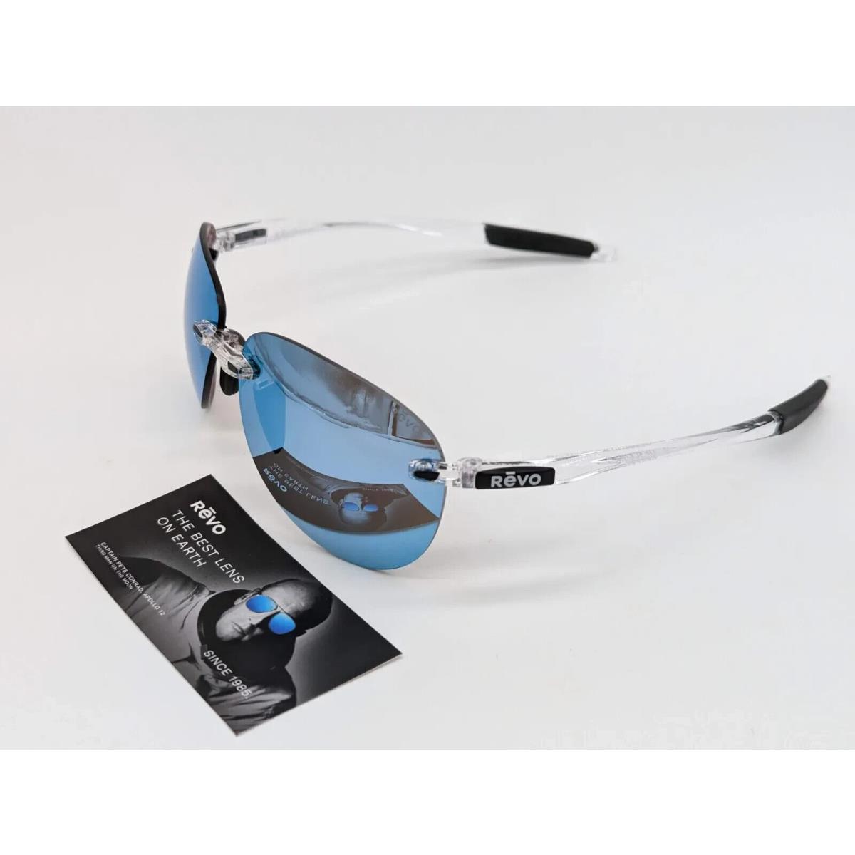 Revo Descend A Clear Crystal Polarized Blue Water Lens Sunglass 1169 09 BL