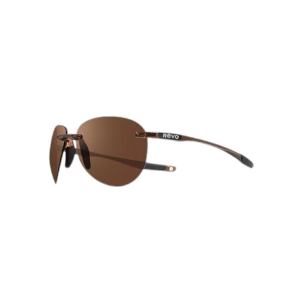 Revo Men`s Descend A Polarized Crystal Brown Aviator 62-13-139