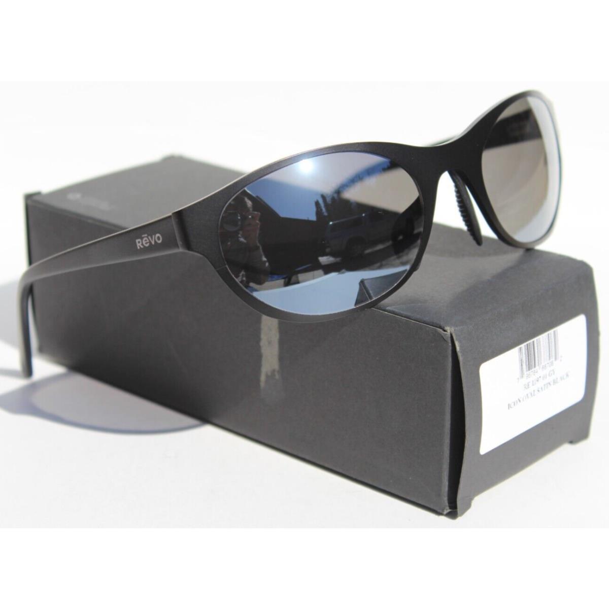 Revo Icon Oval Polarized Sunglasses Satin Black/graphite RE 1197 01 GY