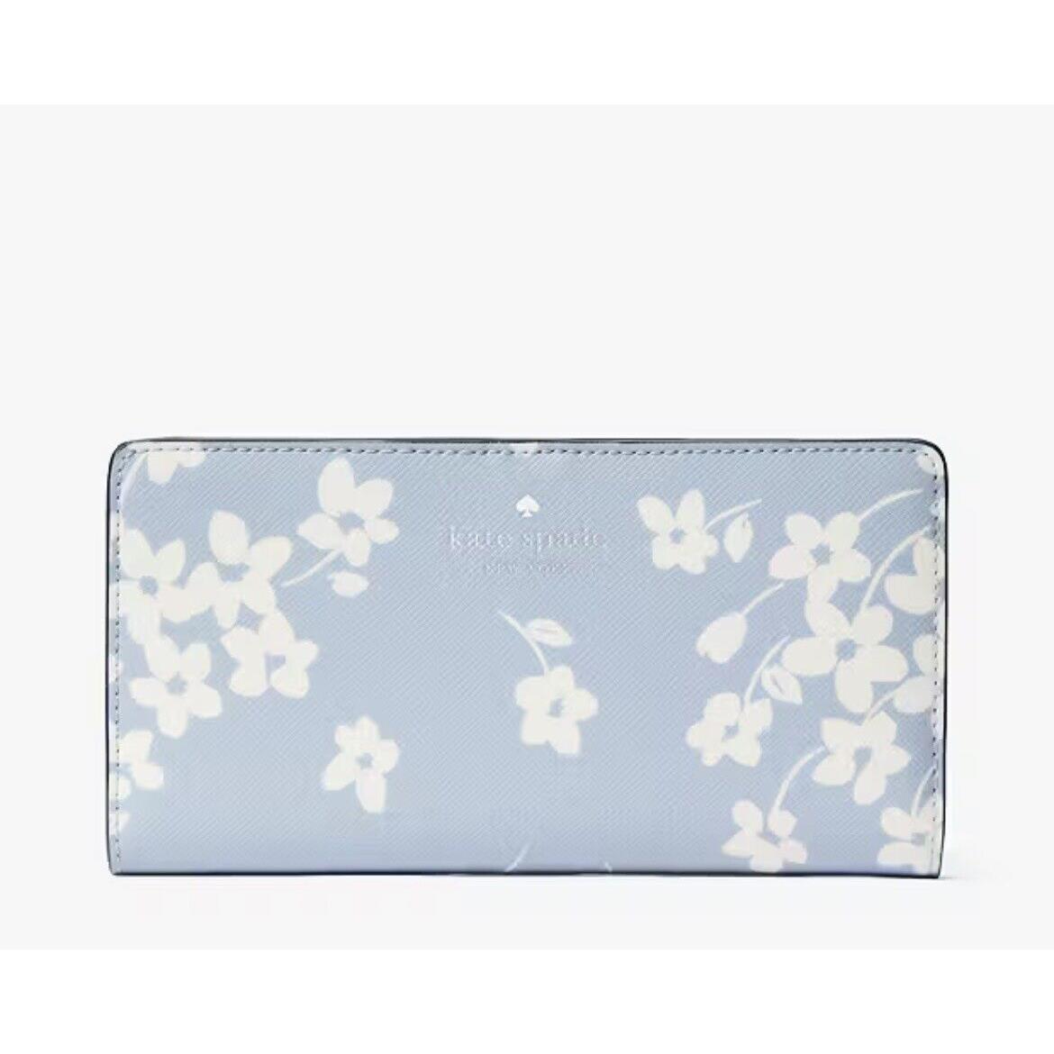 Kate Spade Dana Sweet Floral Printed Large Bifold Wallet Blue Multi