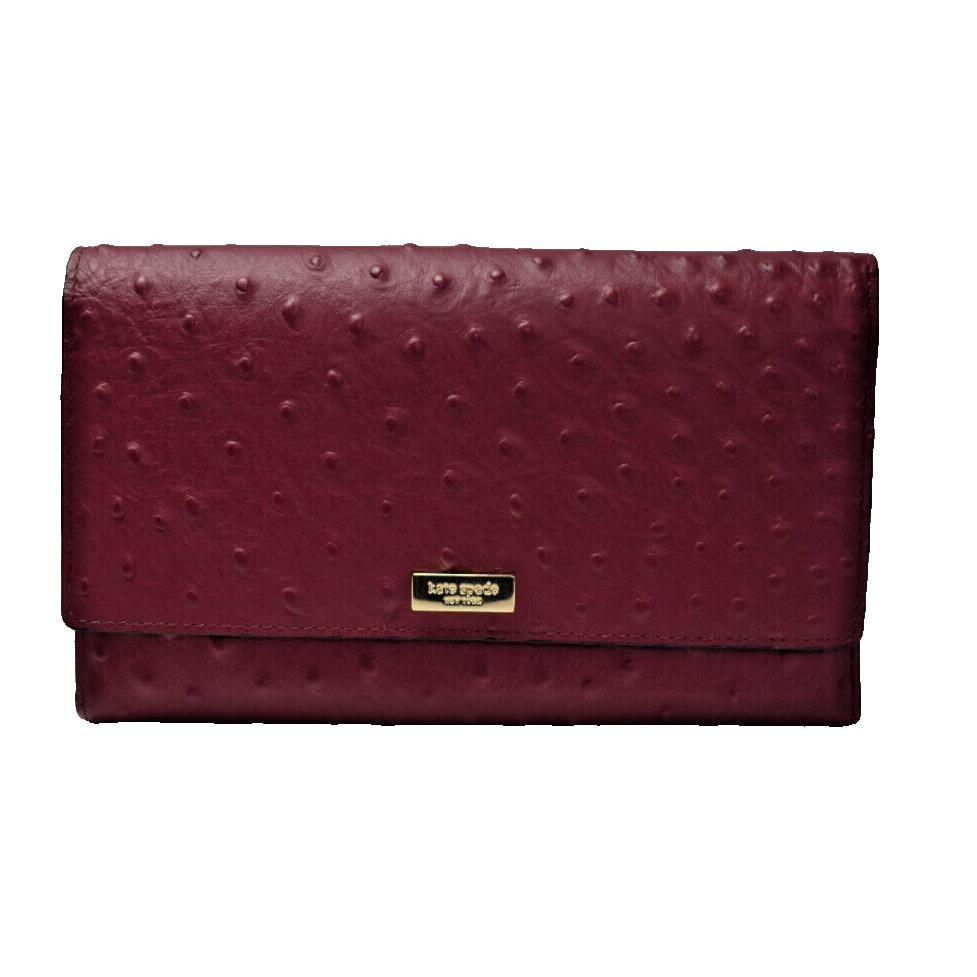 Kate Spade New York Riverside Street Phoenix Leather Travel Wallet Merlot New