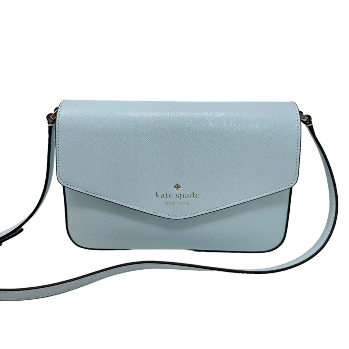 Kate Spade Sadie Envelope Crossbody Crisp Sky Saffiano Leather K7378