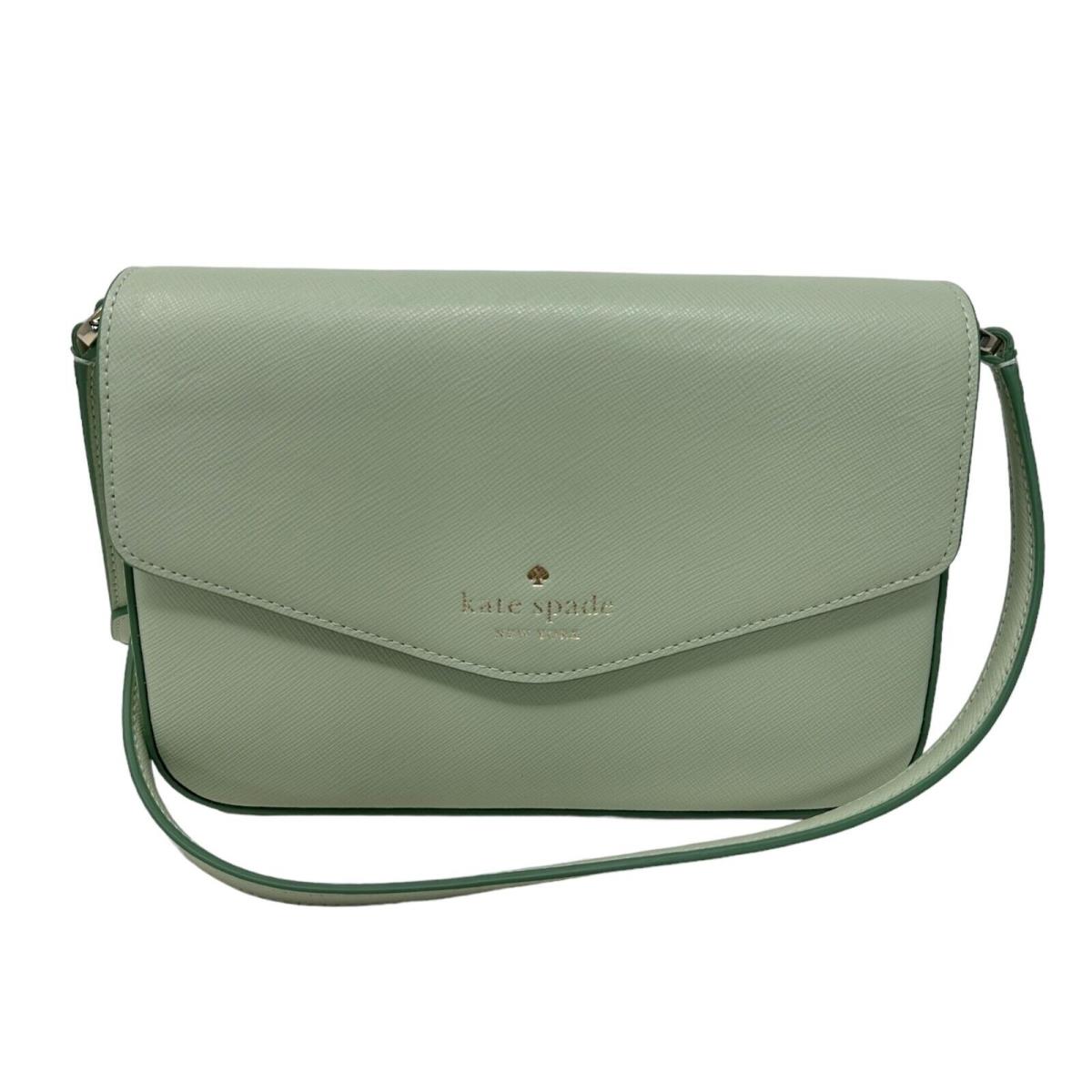 Kate Spade Sadie Envelope Crossbody Light Olive Saffiano Leather K7378