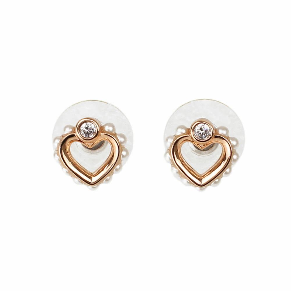 New Kate Spade Shinning Spade Heart Studs K9169 Rose Gold Tone