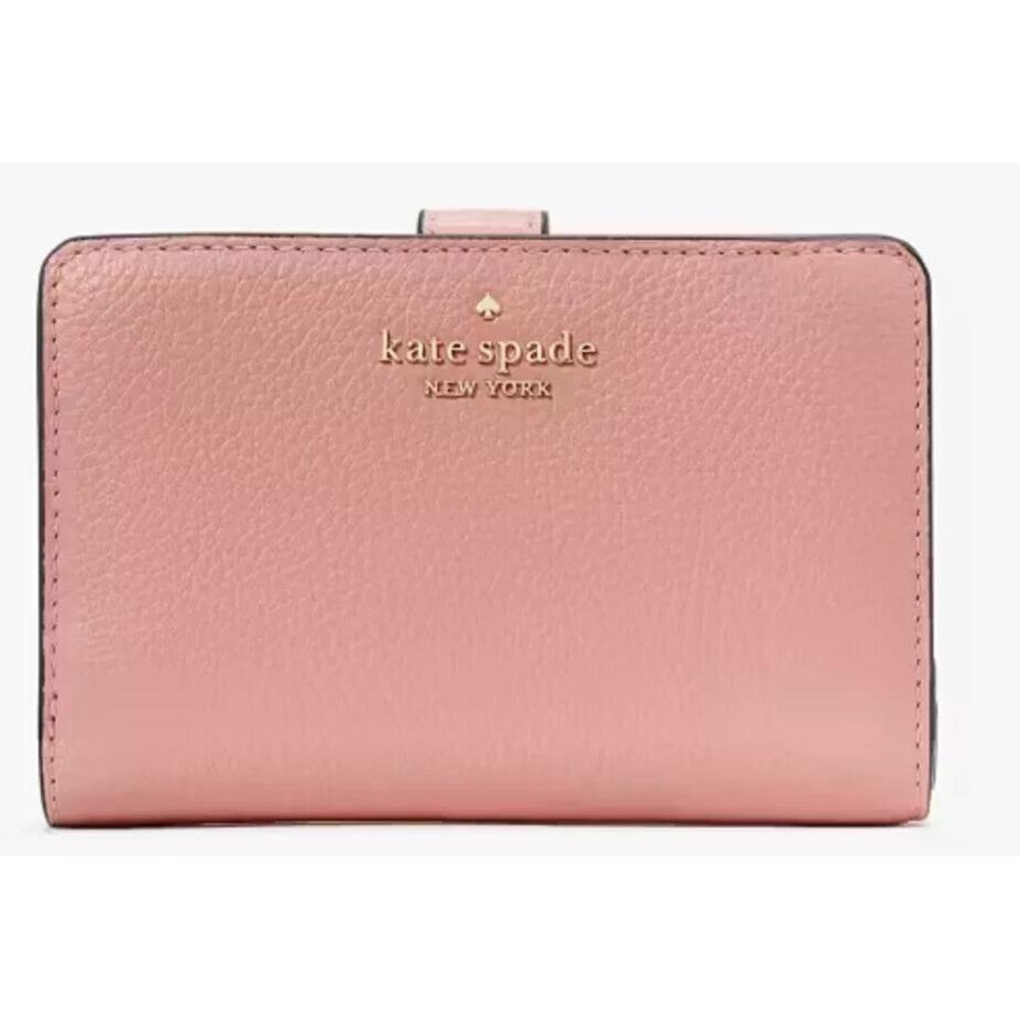 Kate Spade New York Leila Medium Compact Bifold Wallet Leather Peachy Rose