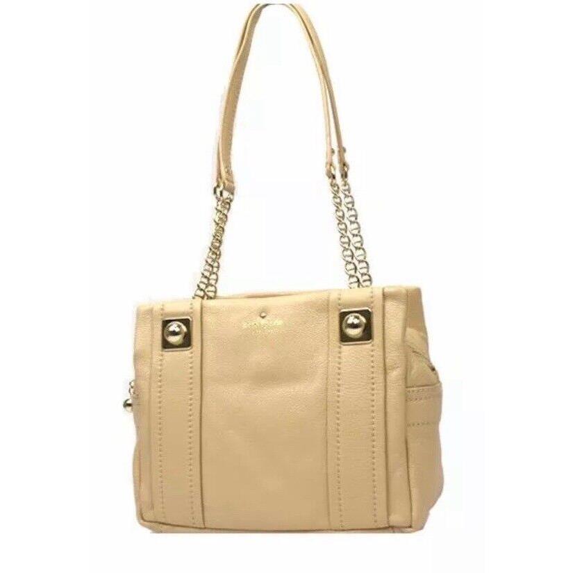 Kate Spade NY Small Elizabeth Pleasant Place Leather Satchel Bag in Cashew/beige