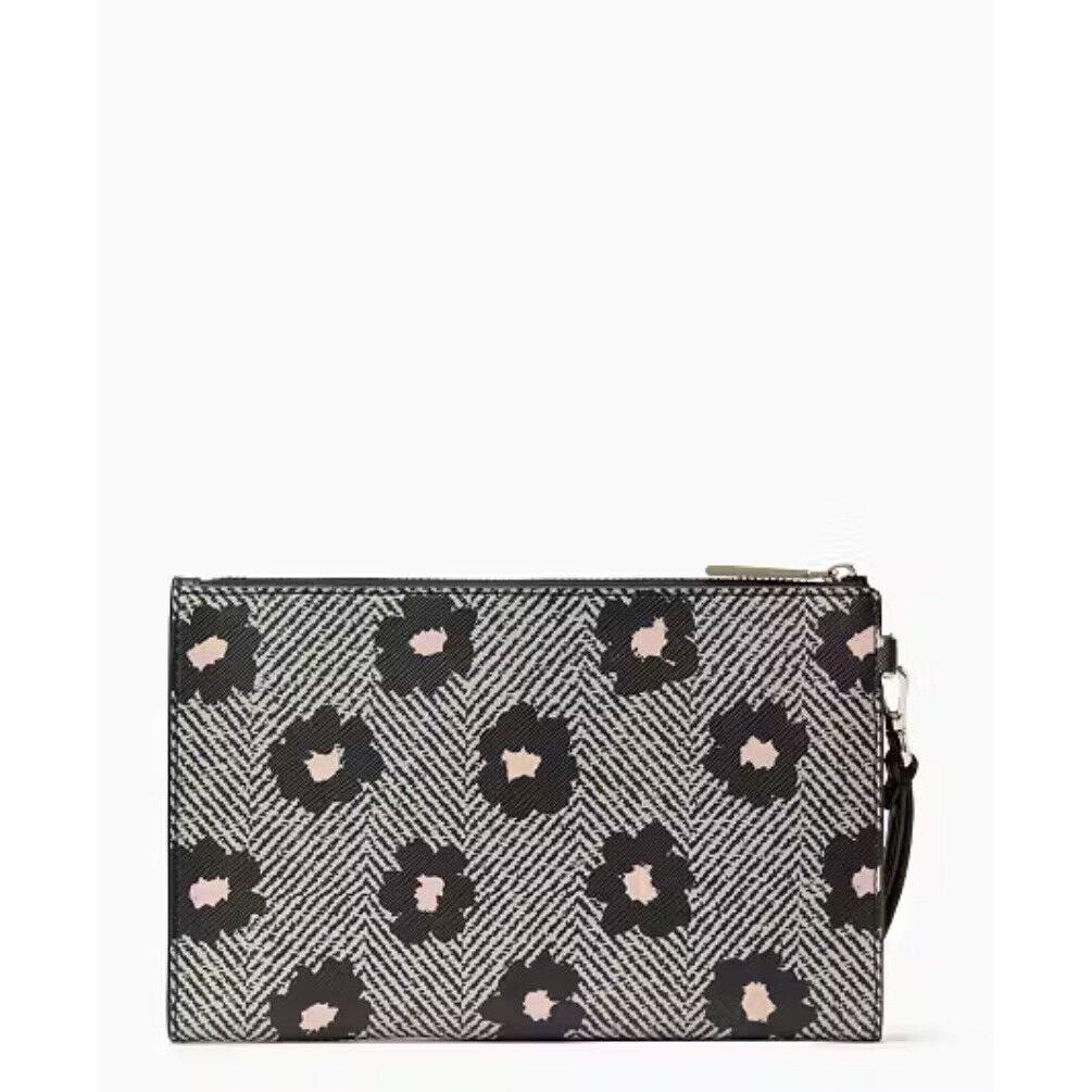 ️ Kate Spade ️ Staci Herringbone best Floral Medium Wristlet