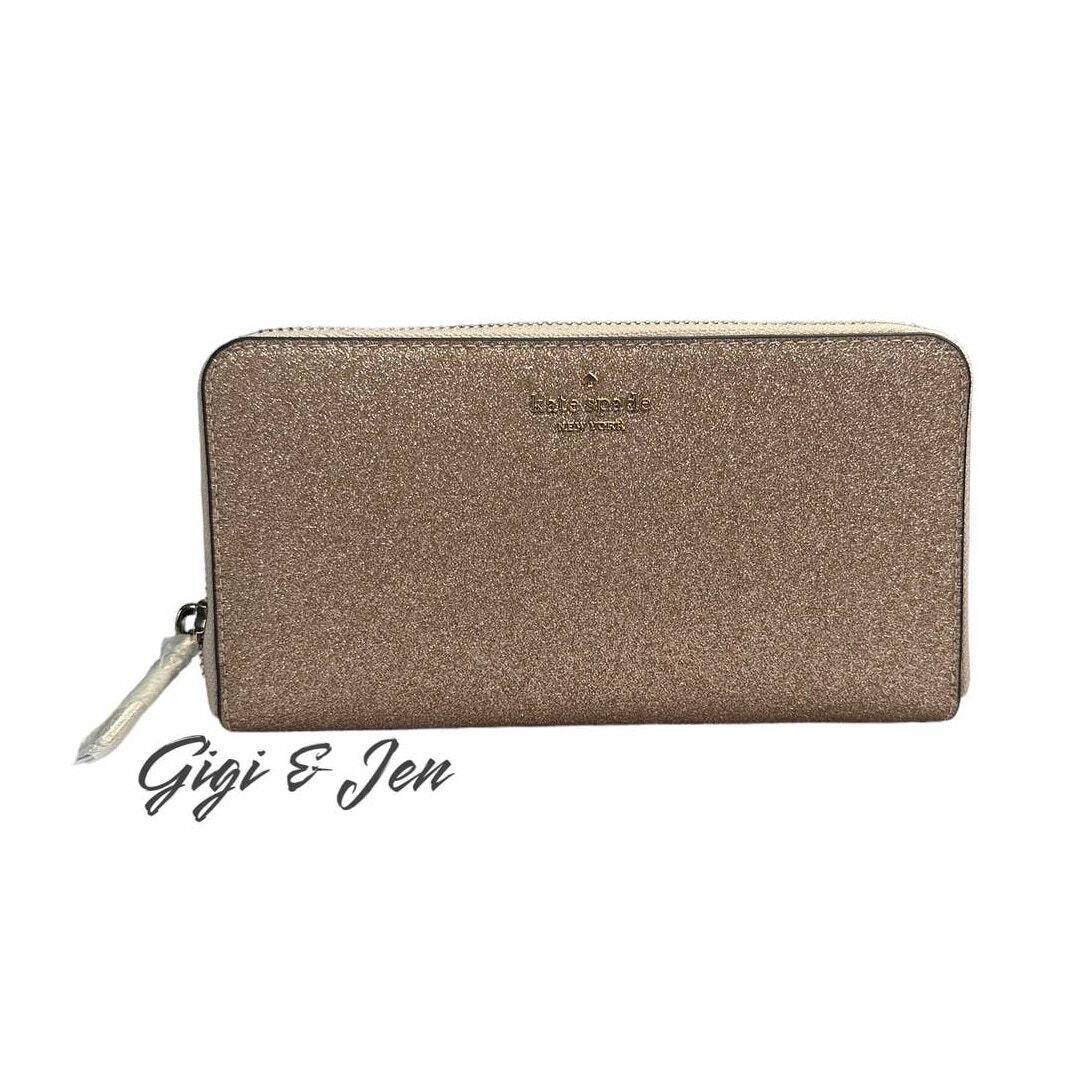 Kate Spade Shimmy Glitter Large Continental Wallet Rose Gold