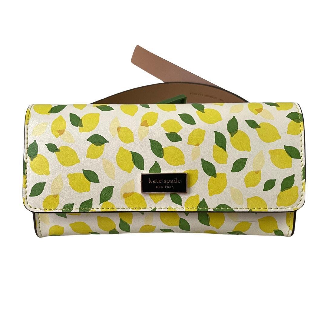 Kate Spade Leather Belt Bag Womens Small Medium White Yellow Lemon Print