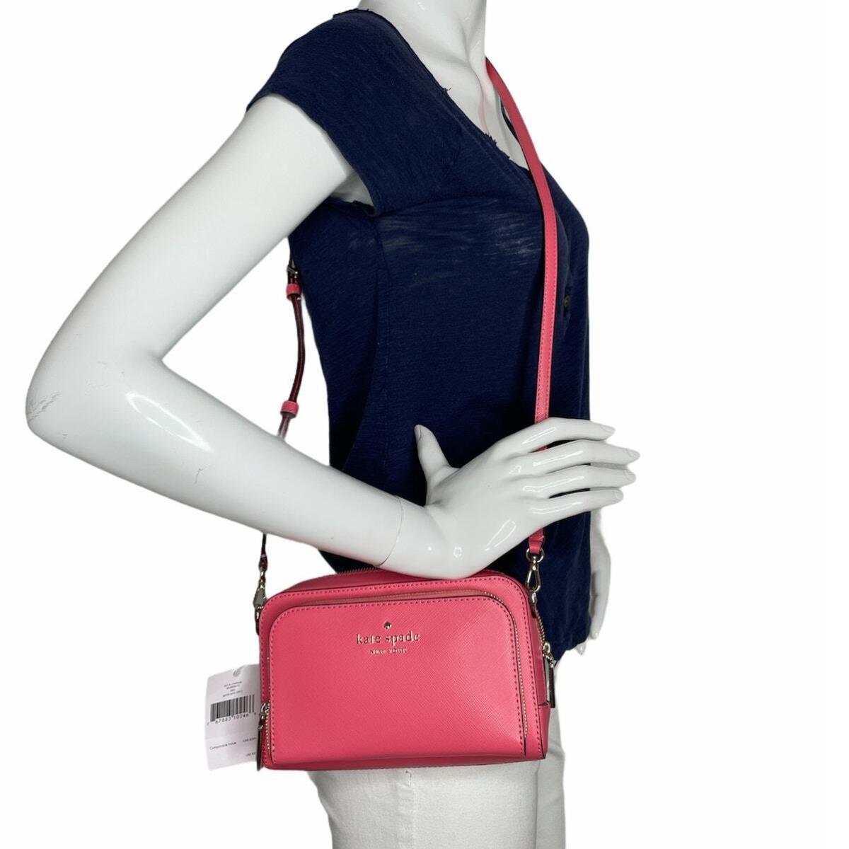 Kate Spade Staci Dual Zip Around Crossbody Bag Garden Pink