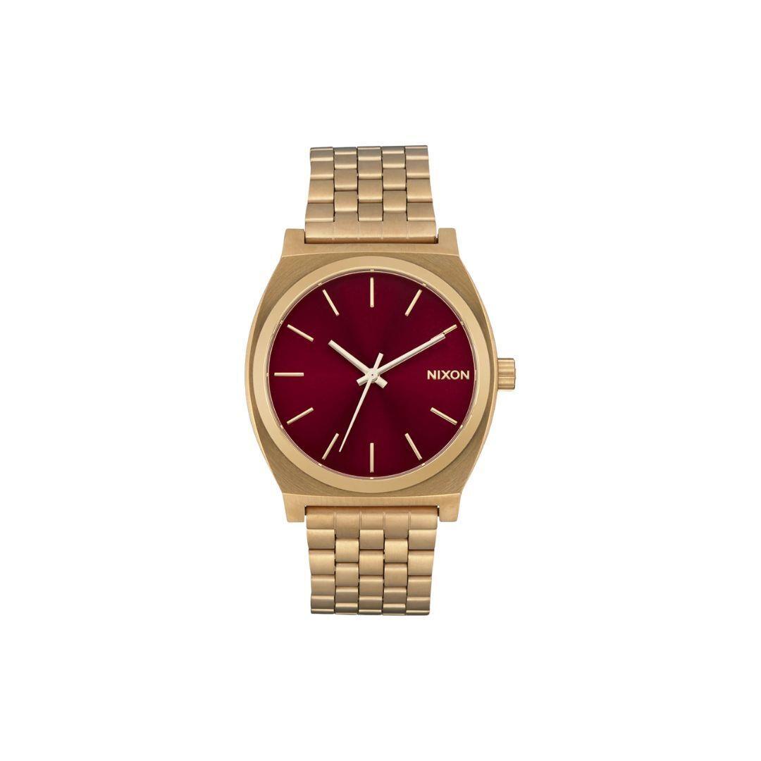 Nixon Time Teller Watch Gold/oxblood Sunray Stainless Steel Analog Watch