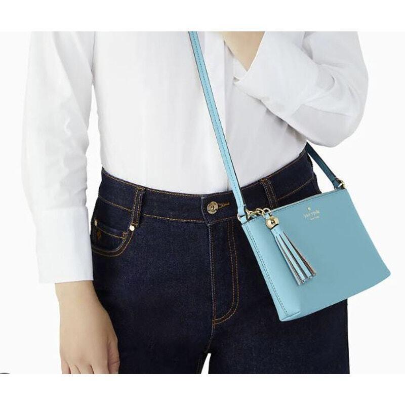 Kate Spade Ivy Street Amy Leather Crossbody Purse Stone Blue