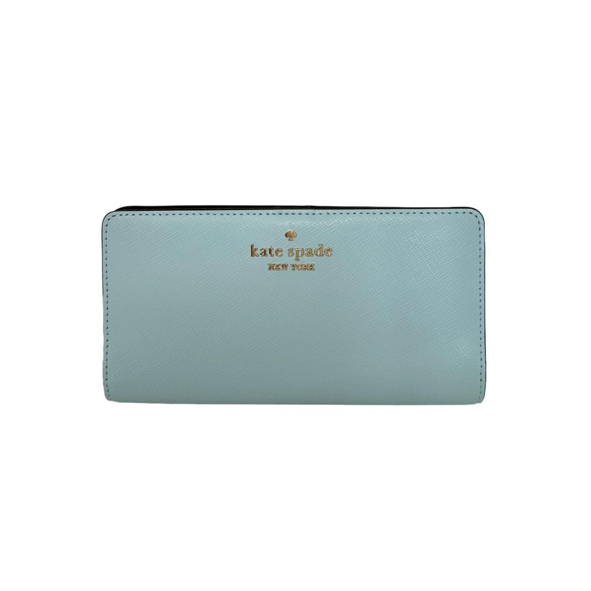 Kate Spade Madison Large Slim Bifold Saffiano Leather Wallet Blue Glow KI366