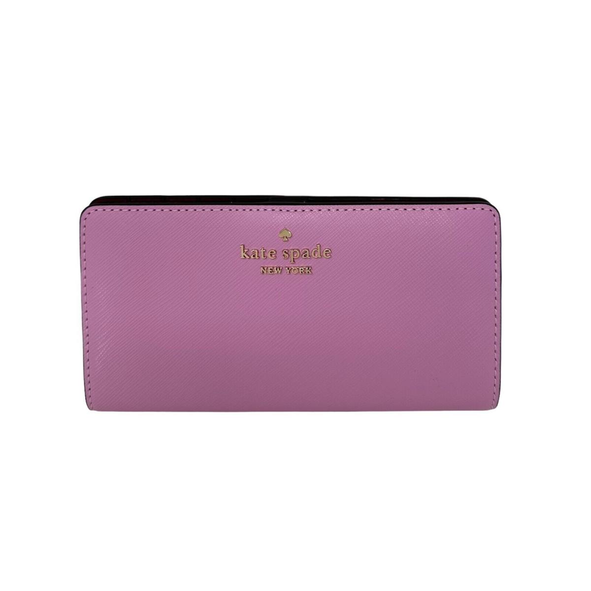 Kate Spade Madison Large Slim Bifold Saffiano Leather Wallet Berry Cream KI366