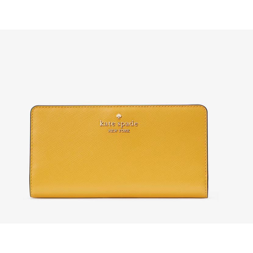 Kate Spade Madison Large Slim Bifold Wallet Daffodil KI366 Saffiano Leather