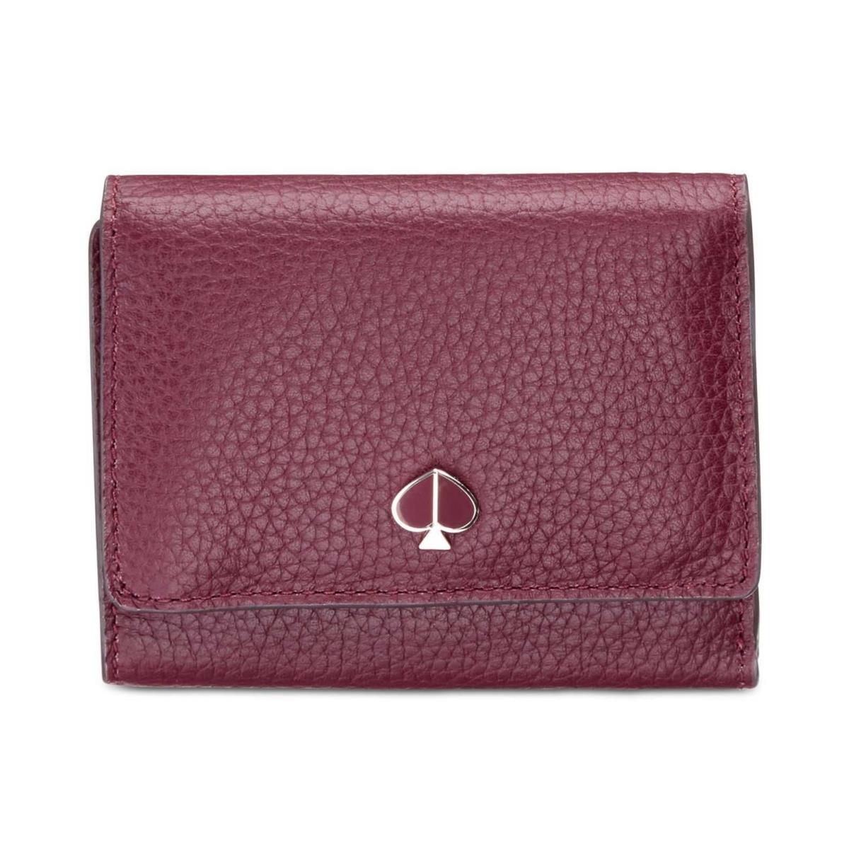 Kate Spade New York Polly Small Trifold Leather Wallet Cherrywood