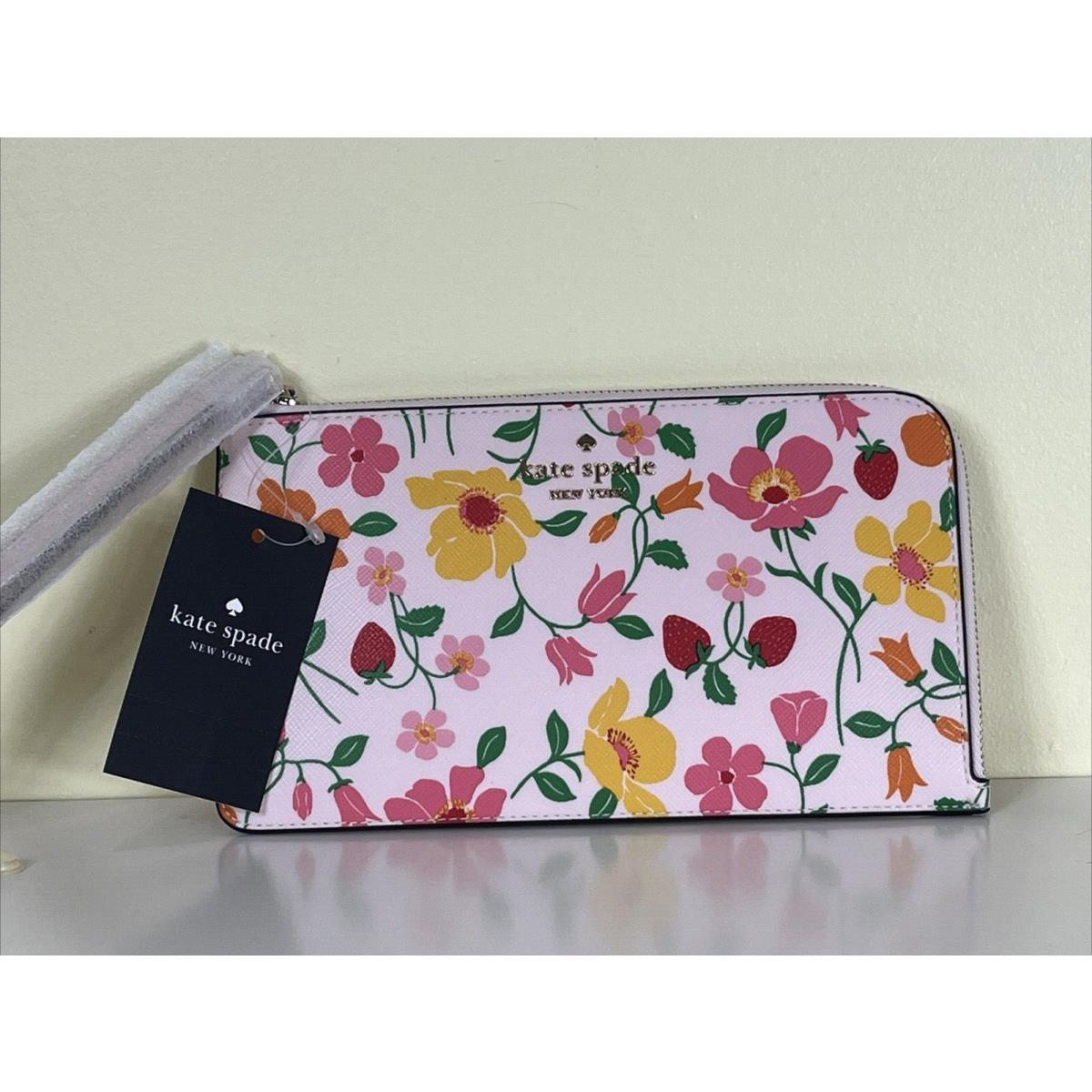 Kate Spade Strawberry Garden Medium L-zip Wristlet