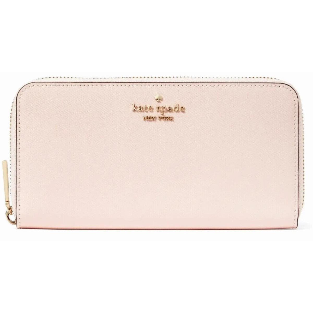 New Kate Spade Madison Saffiano Leather Large Continental Wallet Conch Pink