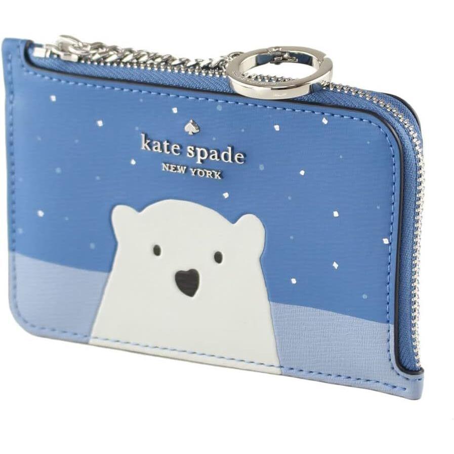 Kate Spade New York Wallet Arctic Friends L-zip Card Holder Wallet Polar Bear