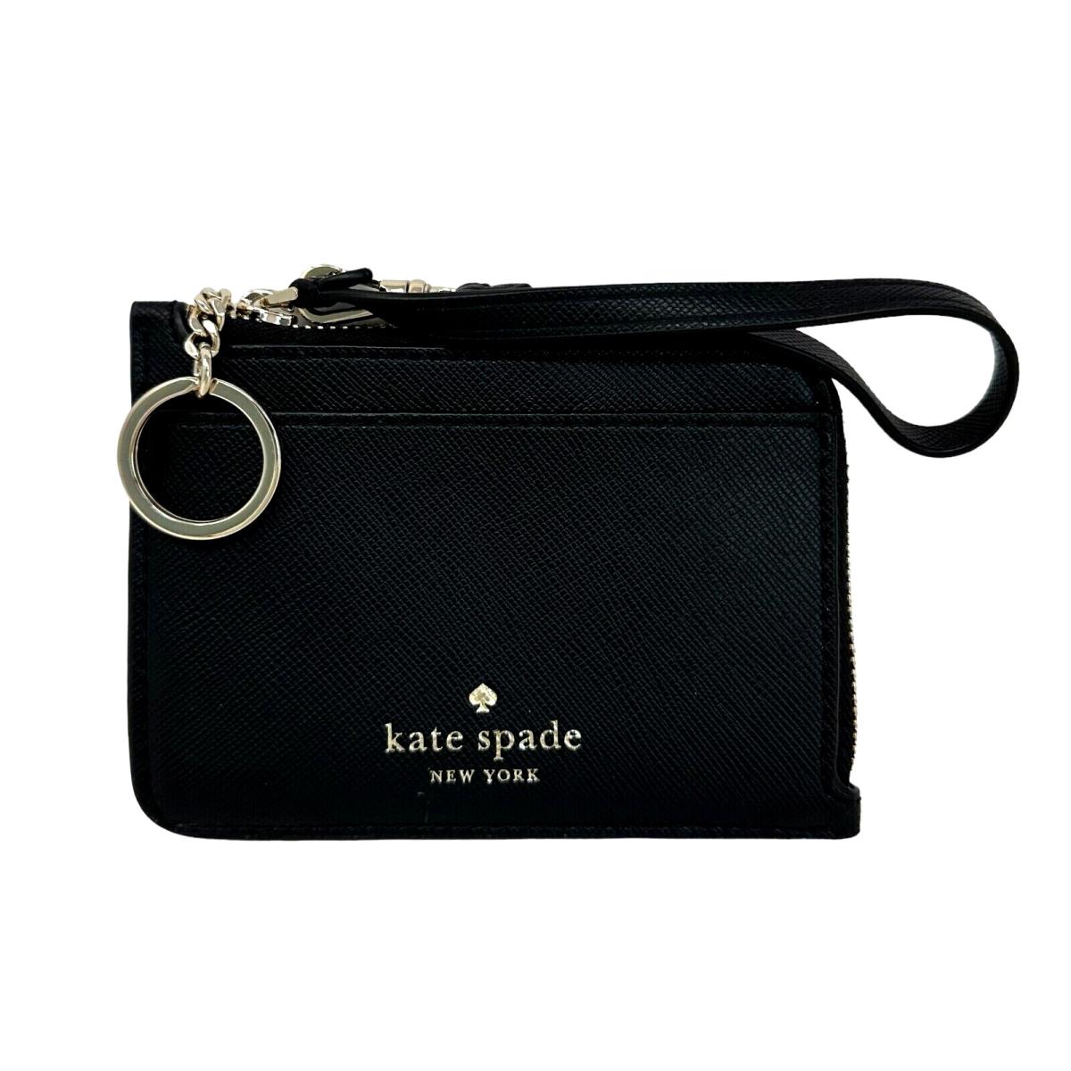 Kate Spade Schuyler Small Card Holder Black Wristlet Wallet Key Ring KE701 New