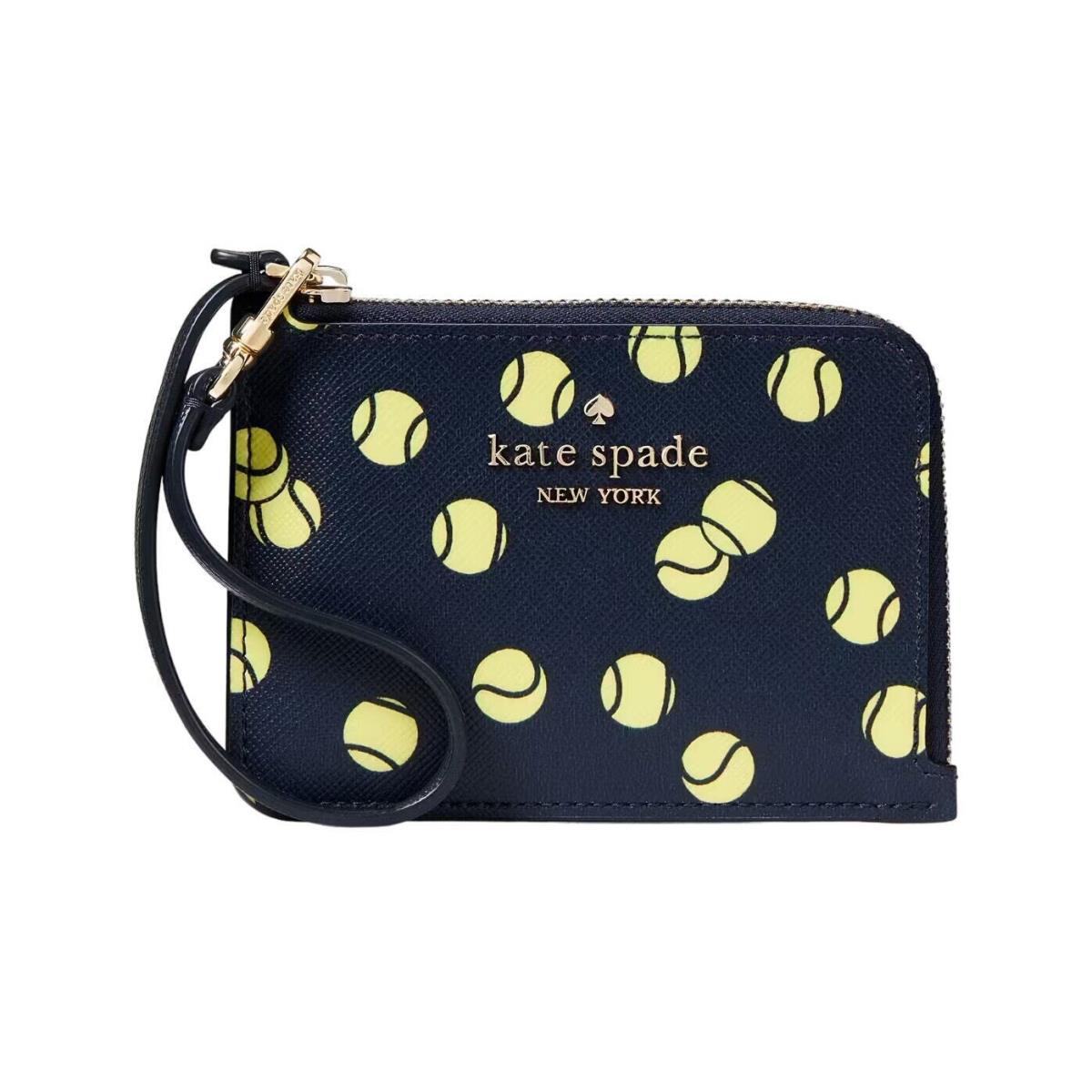 Kate Spade Tennis Printed Small Card Holder Wristlet in Blazer Blue Multi