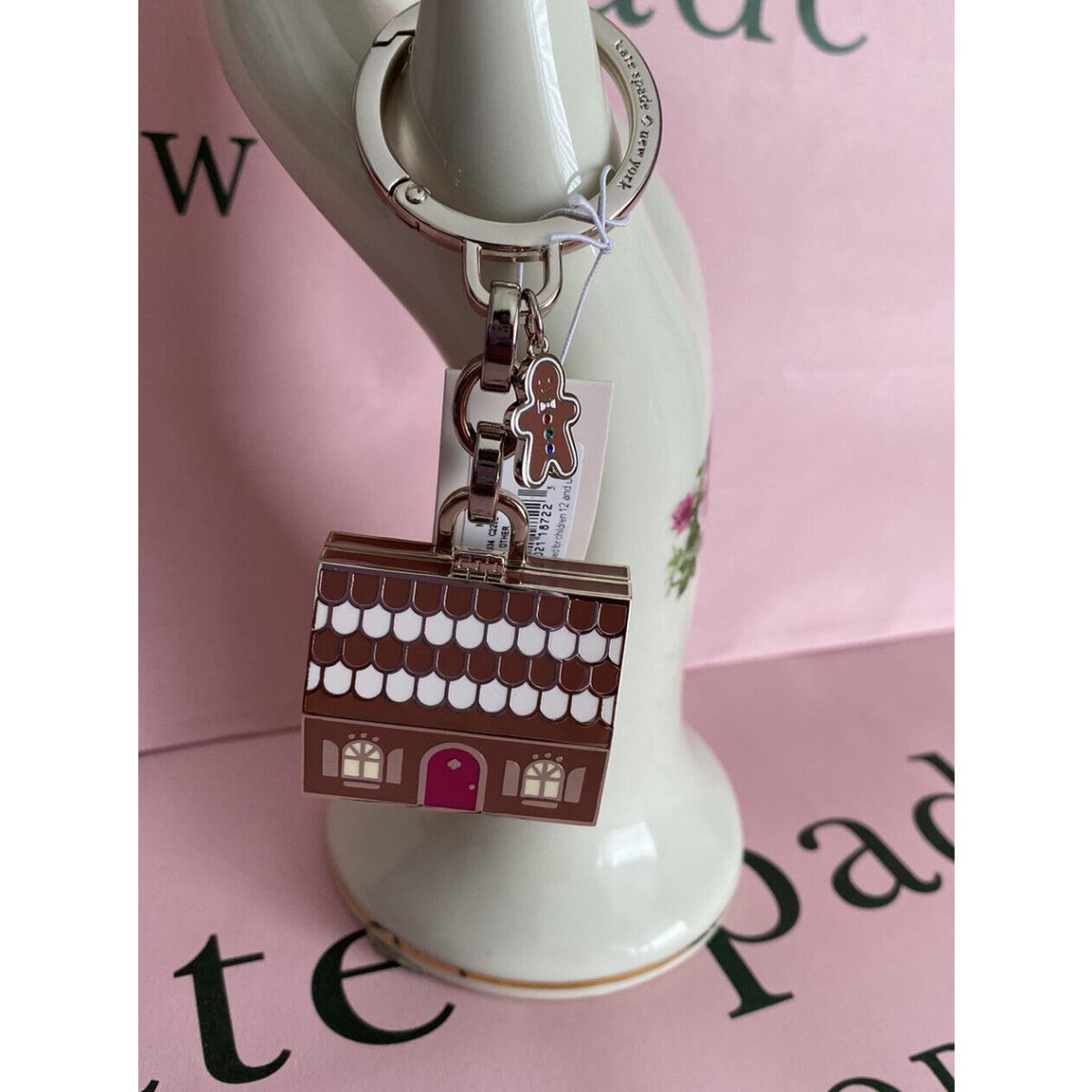 Kate Spade Novelty Gingerbread House Key Fob Bag Metal Charm Opens Up Gift