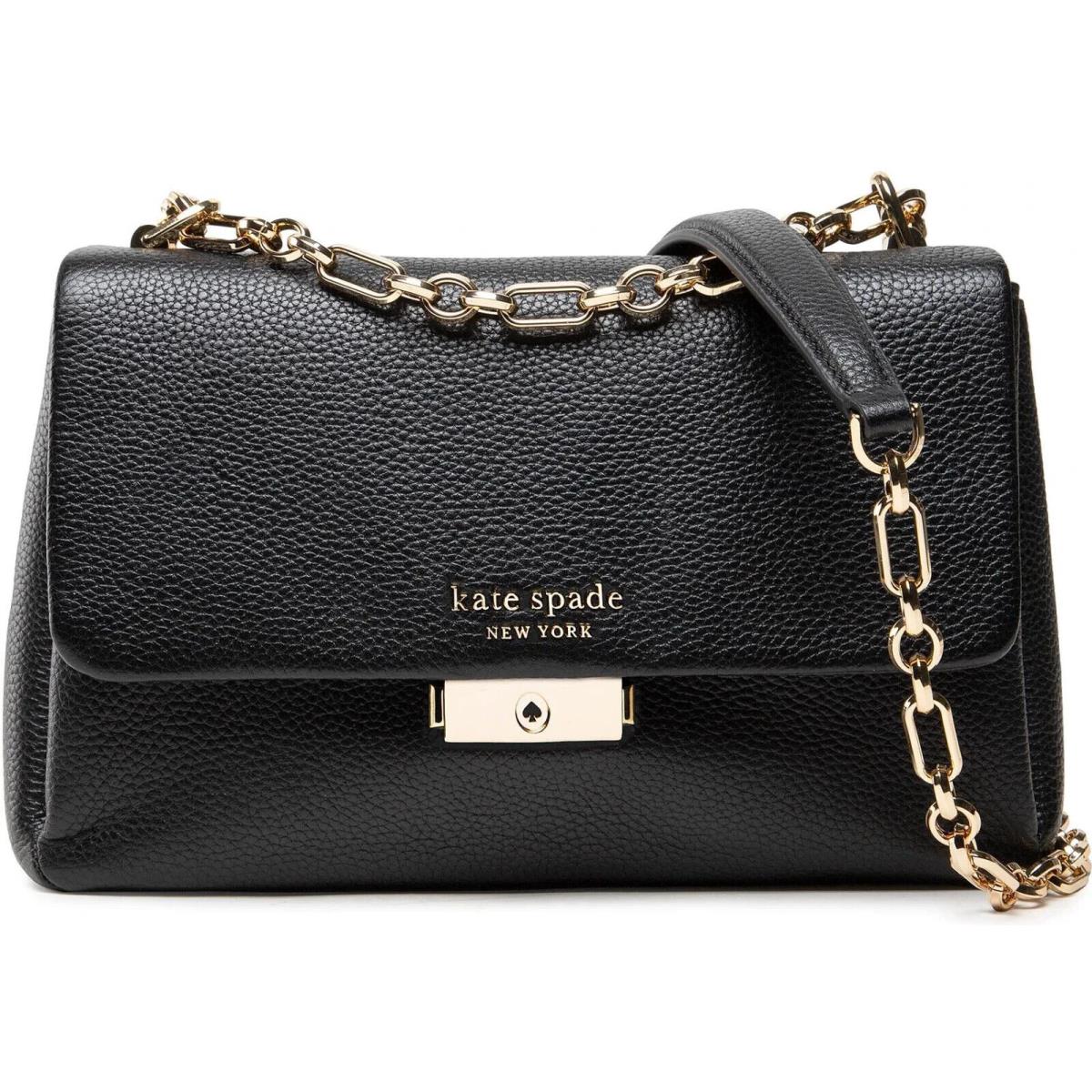 Kate Spade Carlyle Pebbled Leather Medium Shoulder Bag Black