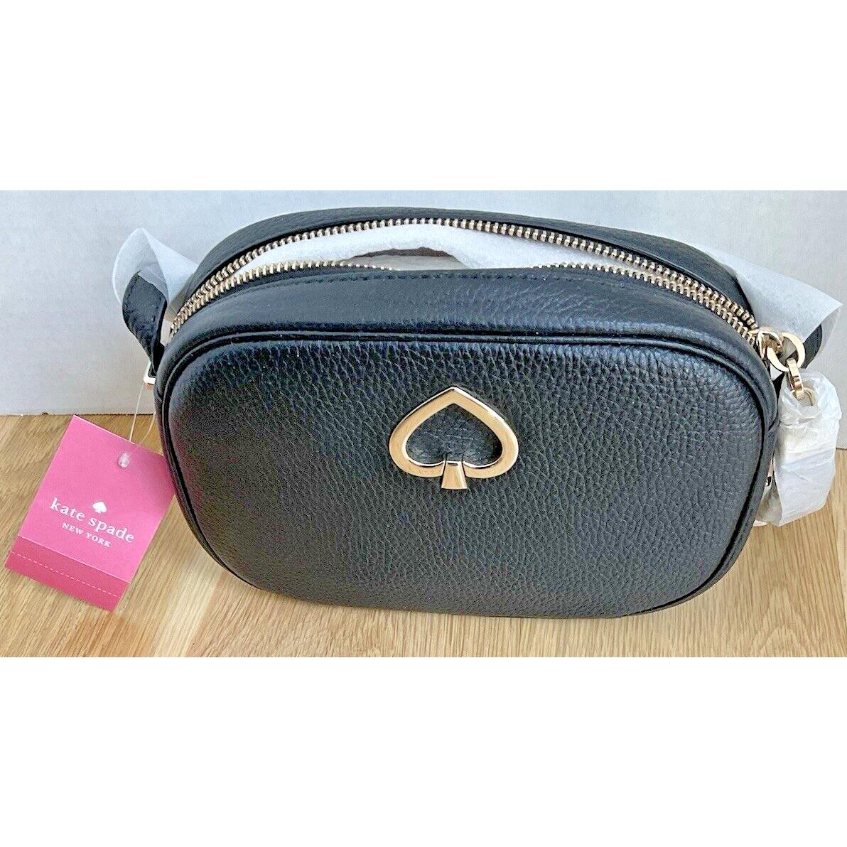 Kate Spade New York Leather Black Kourtney Camera Crossbody Shoulder Bag