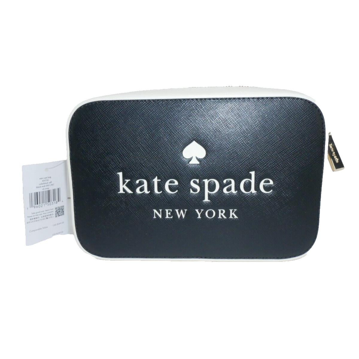 Kate Spade Color Block Mini Camera Bag Saffiano Leather Black Crossbody