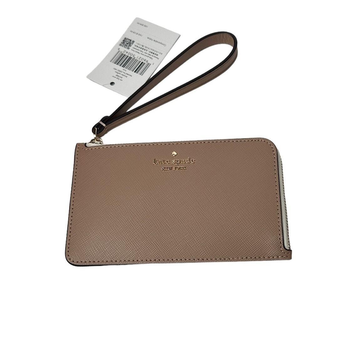 Kate Spade Lucy Small L-zip Wristlet Toasted Hazelnut