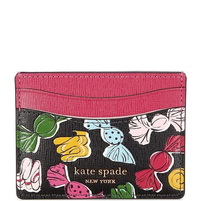 Kate Spade Morgan Assorted Candies Emboss Saffiano Lthr Card Holder Black