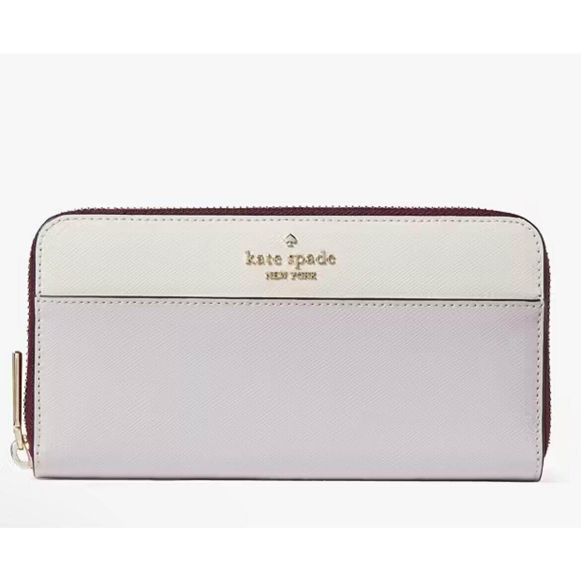 Kate Spade Madison Saffiano Leather Large Continental Wallet Lilac Moonlight