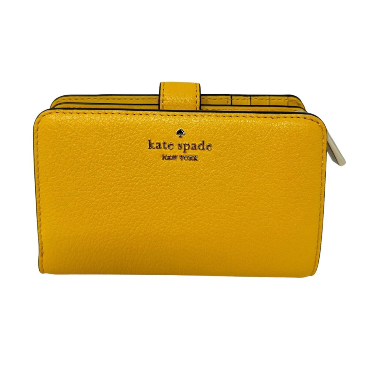 Kate Spade Lena Medium Compact Bifold Wallet Daffodil Pebble Leather KH787