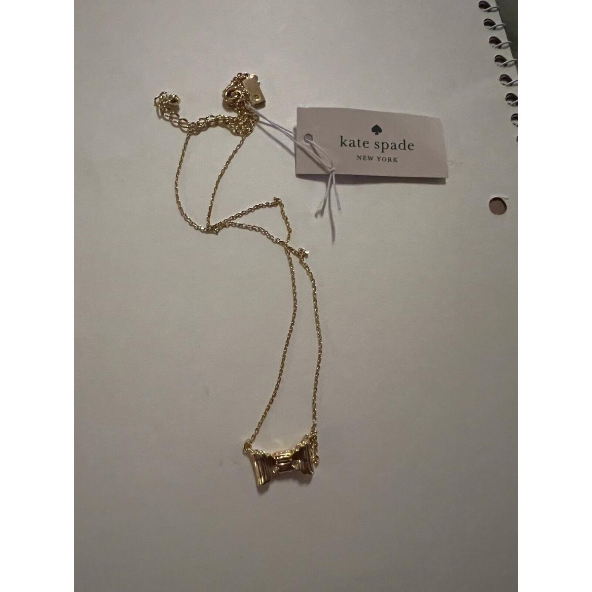 Kate Spade New York Take A Bow Short Pendant Necklace In Gold New