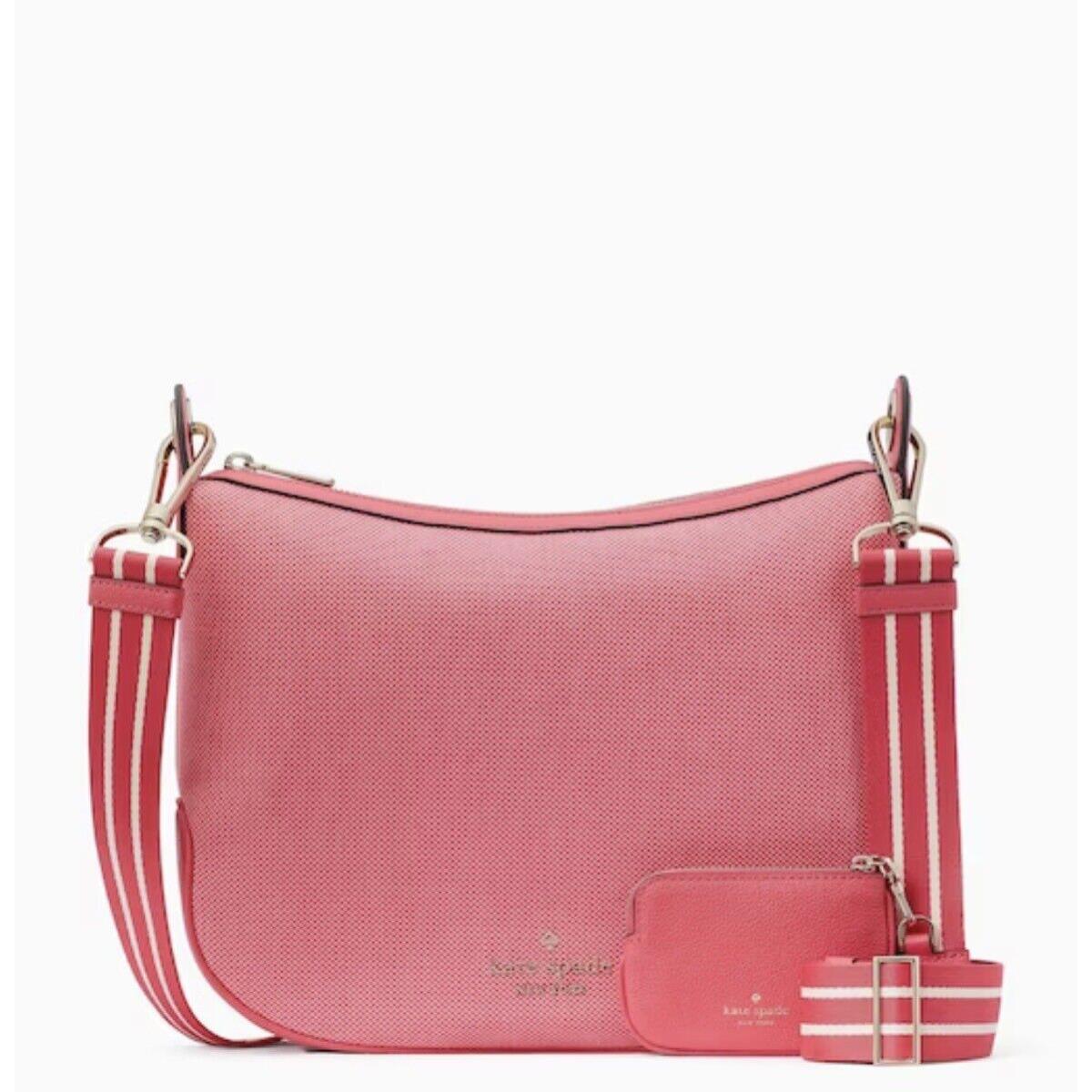 Kate Spade Rosie Crossbody Bag Zip Pouch Canvas In Pink Peppercorn Multi