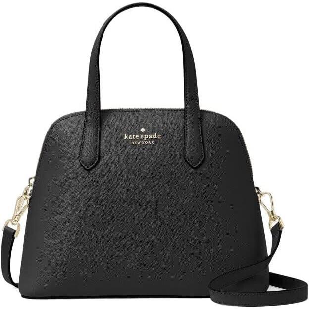 New Kate Spade Schuyler Medium Black Domed Satchel Crossbody Bag K8701