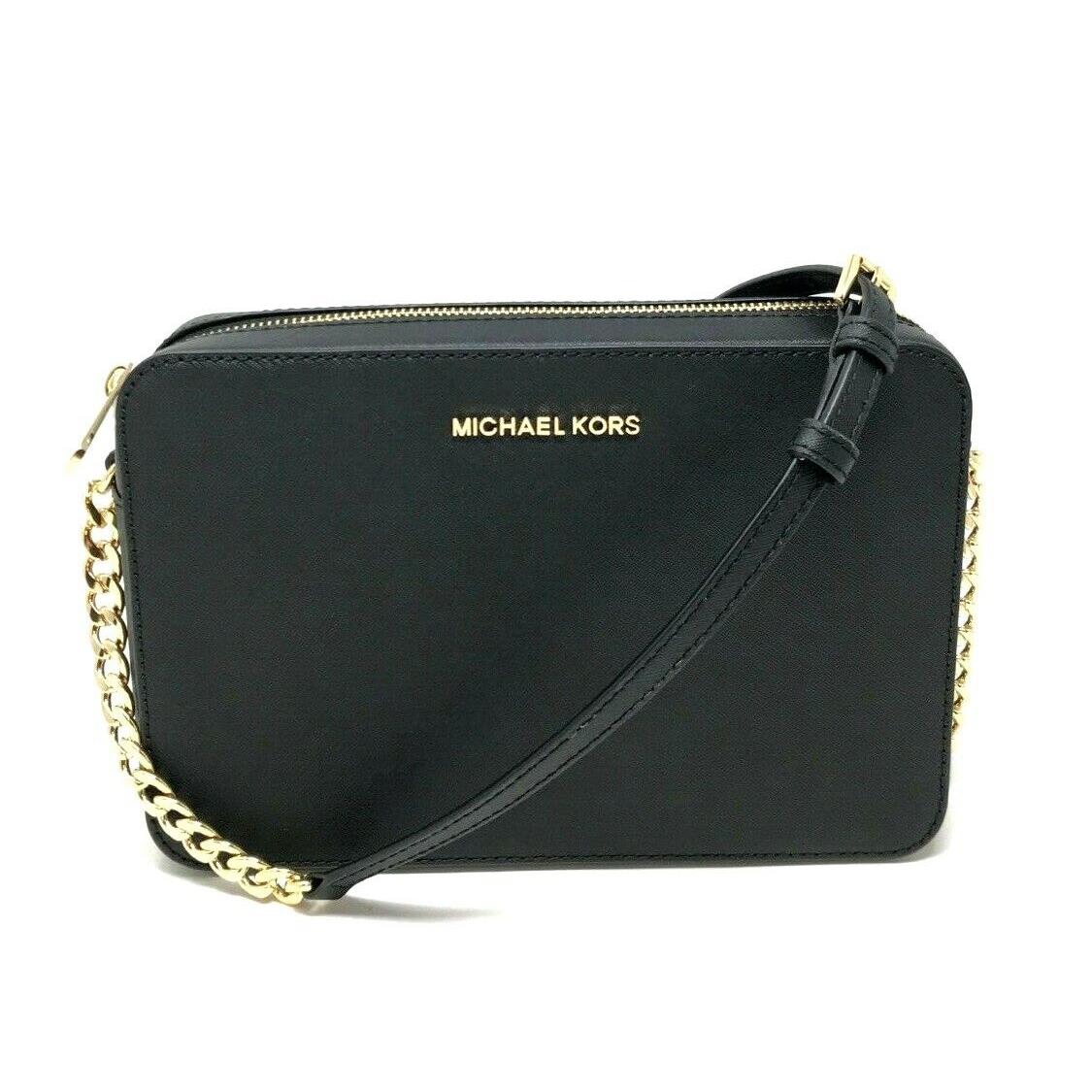 Michael Kors Jet Set Item Large East West Crossbody Chain Handbag Clutch Black