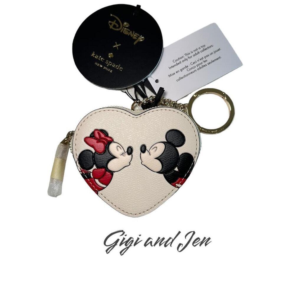 Kate Spade Disney Minnie and Mickey Heart 3d Coin Purse Bag Charm